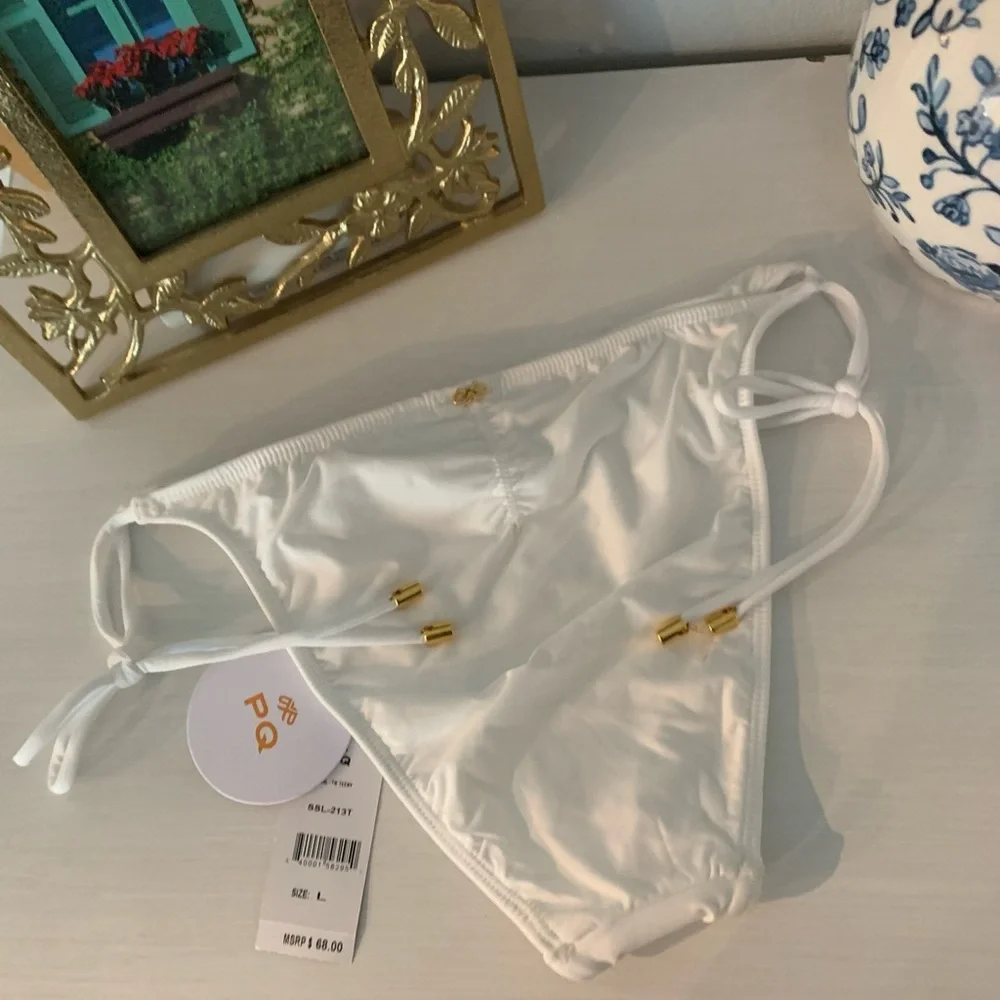 NWT Pilyq‎ White Teeny Tie Bikini Bottoms